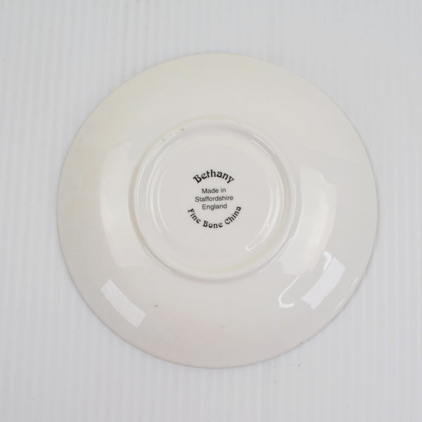 Set of 4 Bethany Floral Saucer Plates 5.5" Staffordshire England Fine Bone China