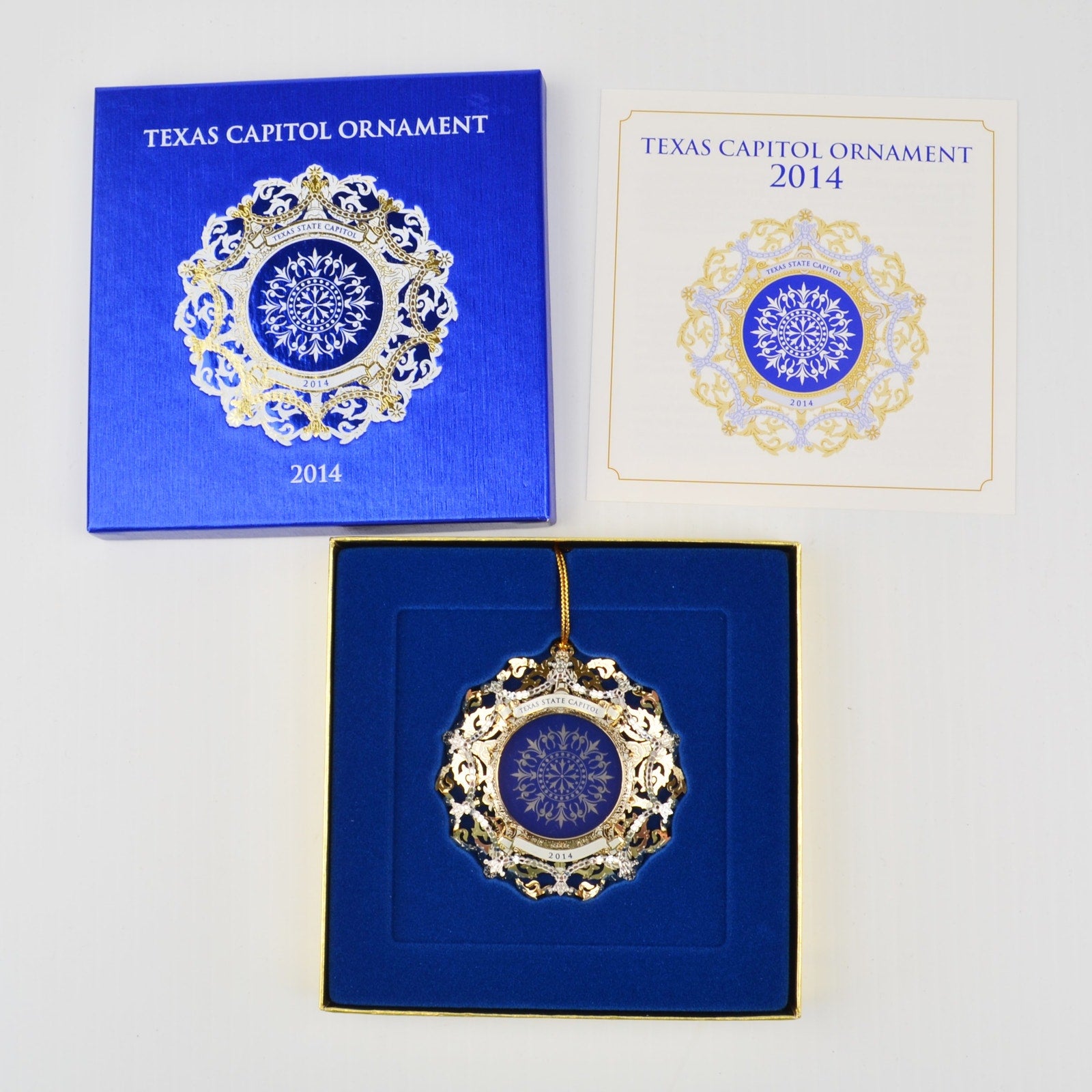 2014 Texas State Capitol Ornament - Booklet - Blue Oculus Window - NEW