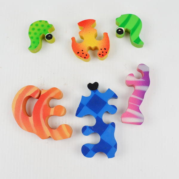Handmade Wooden Dog Puzzle - Preschool Chunky Colorful Wood - 6 Piece Puzzle
