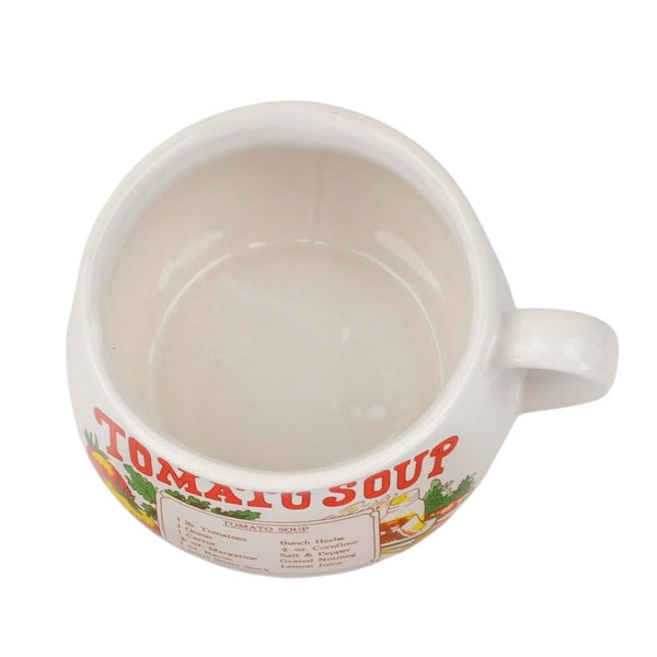 Retro Recipe Soup Mugs / Bowls - Tomato Soup With Handle and Recipe