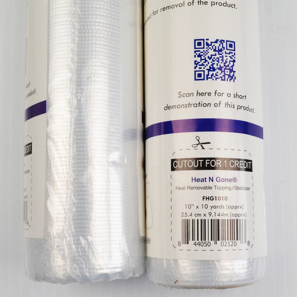 Lot of 3 Floriani Embroidery Heat N Gone - Heat Removable Stabilizer 10"x10 Yard