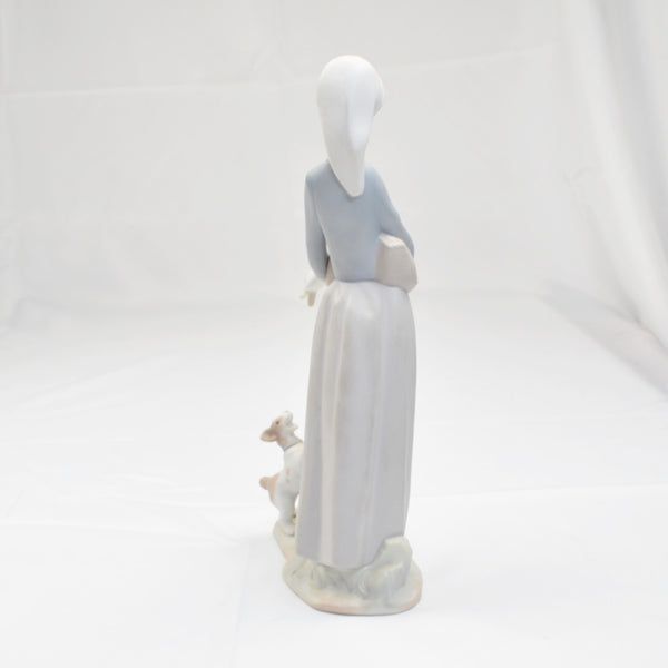 Vintage Lladro Porcelain Girl with Goose & Dog Figurine #4866 Matte Finish