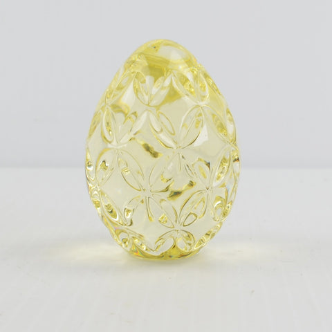 Vintage Waterford Yellow Crystal Egg Paperweight 2.5” - Signed