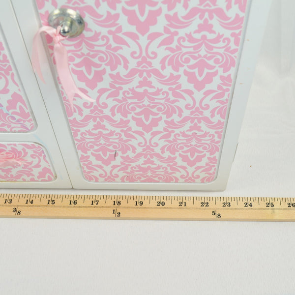 18" Doll Wardrobe Closet - American Girl, Our Generation - Wood, Mirror, Stool