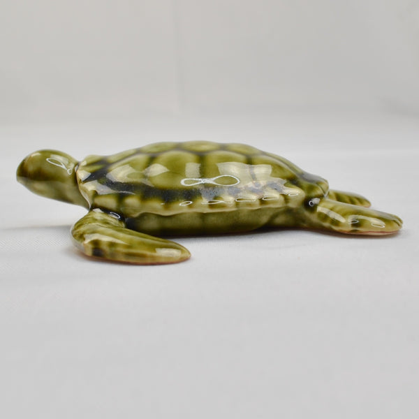 Vintage Studio Art Pottery Sea Turtle Figurine Hawaiian Handmade Miniature 4"