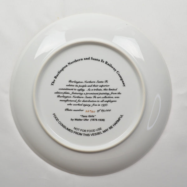 BNSF Railway Collector Plate- Taos Girls 1997 Burlington Santa Fe Railroad Award