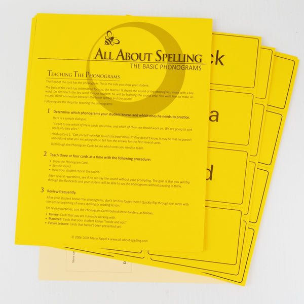 All About Spelling Level 1 Teacher Manual, Student Packet, Basic Phonograms