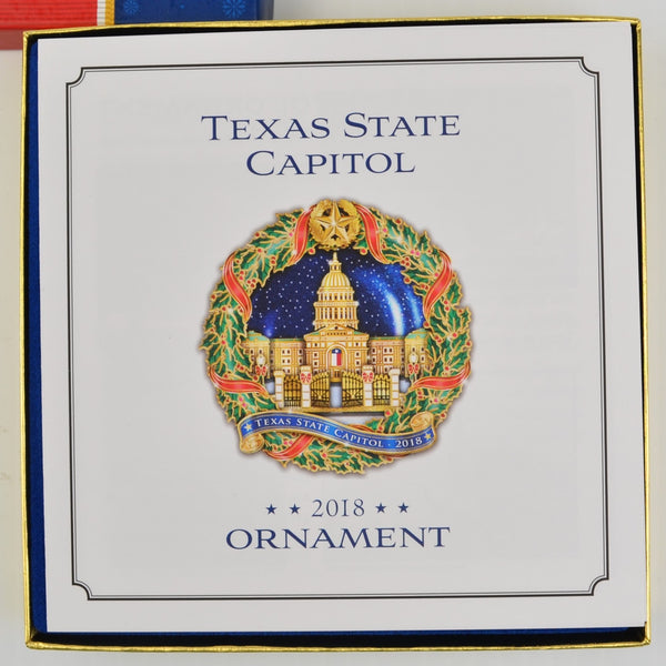 2018 Texas State Capitol Ornament - Booklet - Texas Capitol Christmas Wreath NEW