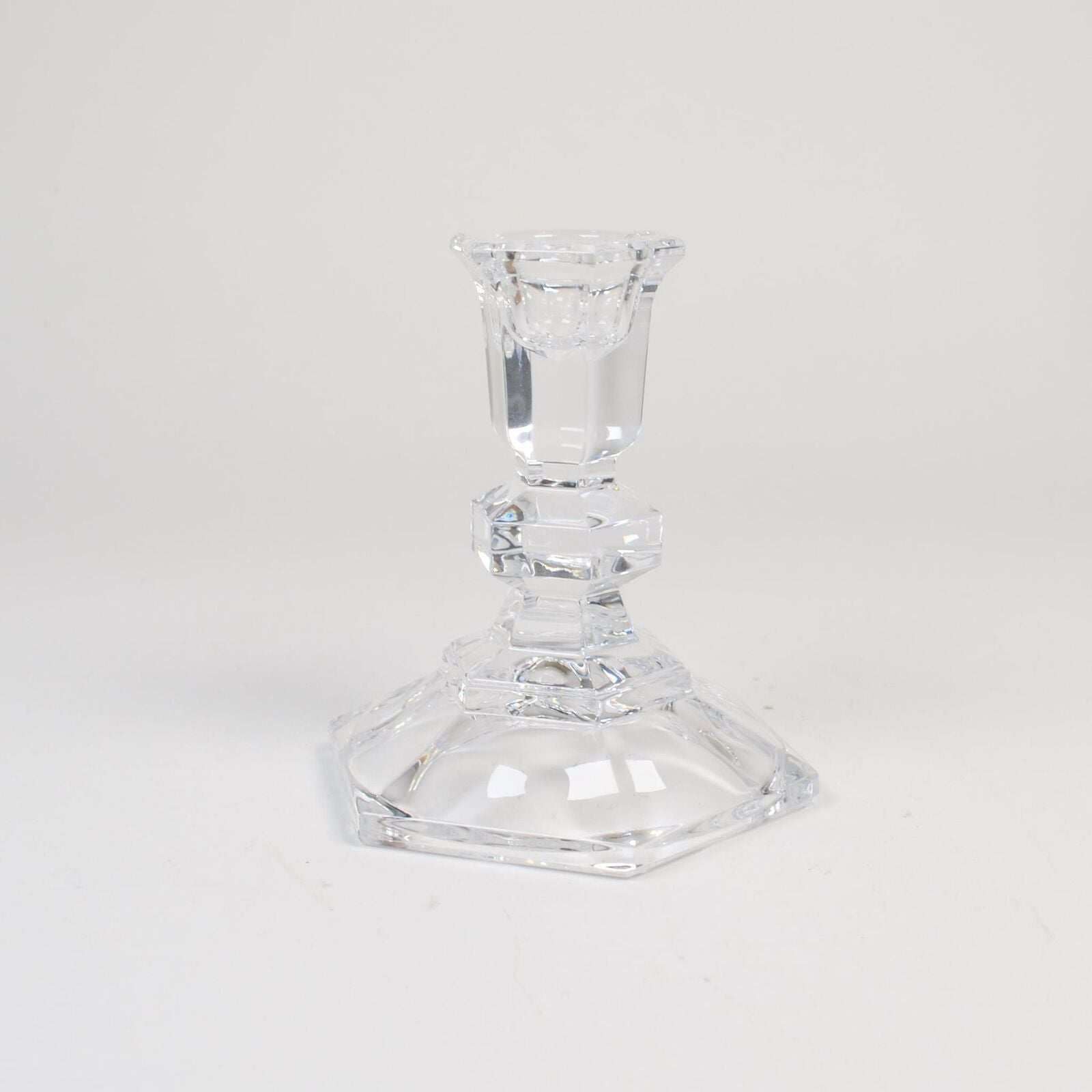 Crystal Candlestick Candle Holders 4" Lead Crystal Candlestick Hexagon Base