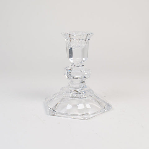 Crystal Candlestick Candle Holders 4" Lead Crystal Candlestick Hexagon Base