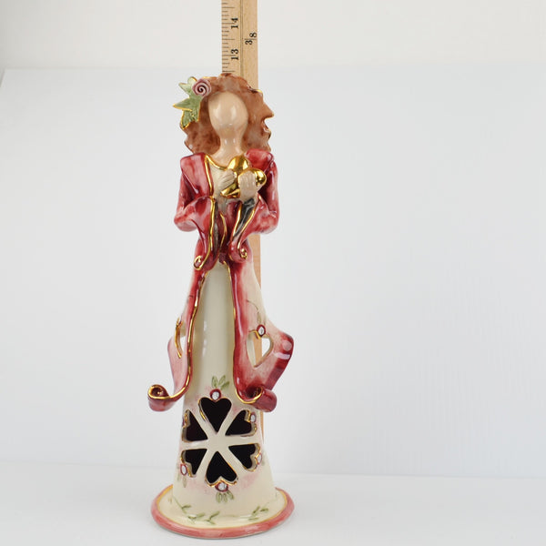 Blue Sky Clayworks - Signed by Heather Goldminc - Lady Taper Candlestick 12.5”