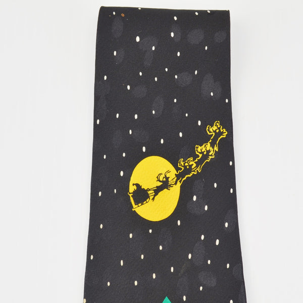 Addiction Mens Necktie Silk Christmas Tie - Santa Sleigh Christmas Eve Party