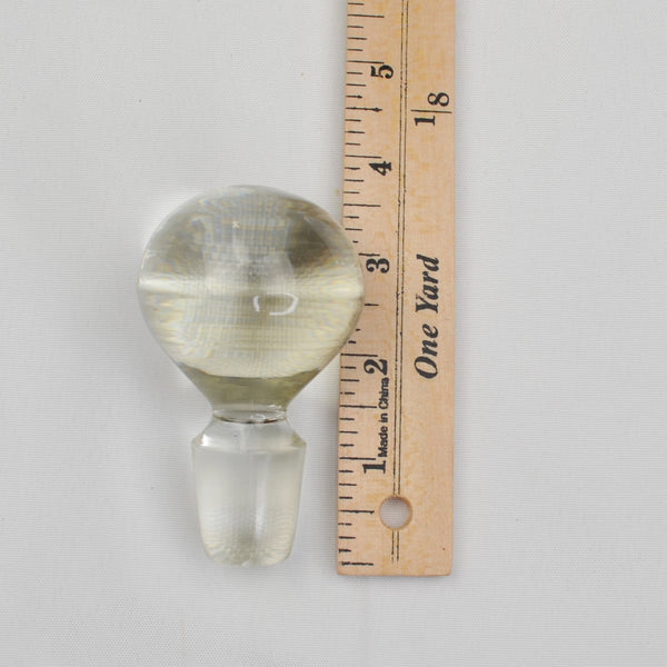 Vintage Clear Glass Crystal Ball Bottle Stopper / Decanter Topper
