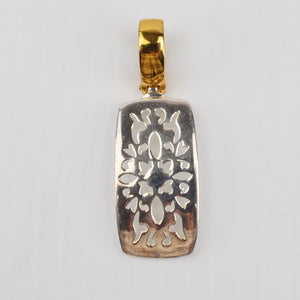 Drop Filigree Dual Tone Silver Gold Necklace Pendant - Signed Premier Designs