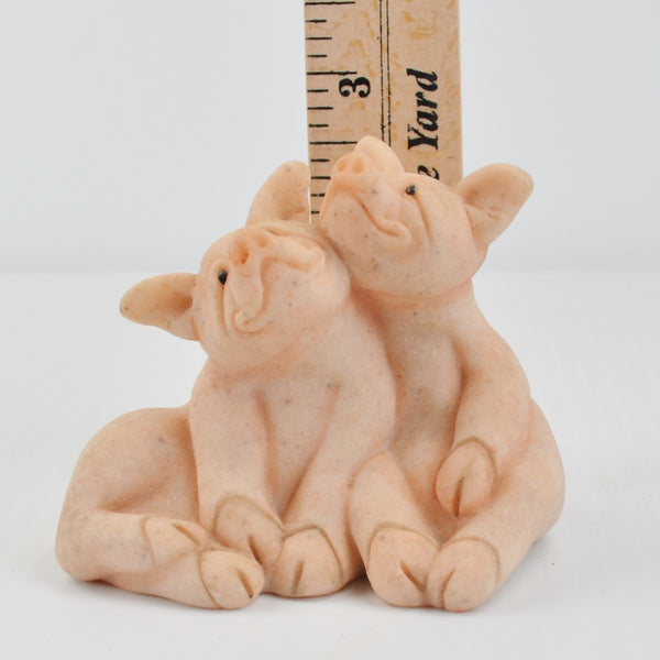 Second Nature Design Quarry Critters Pepper & Posh Pig Snuggle Figurine - 1999