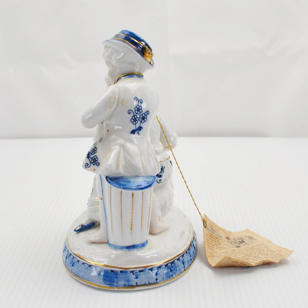 Vintage Vienna Woods By Mann Fine China Figurine Girl Goat Boy Flute Japan Tags
