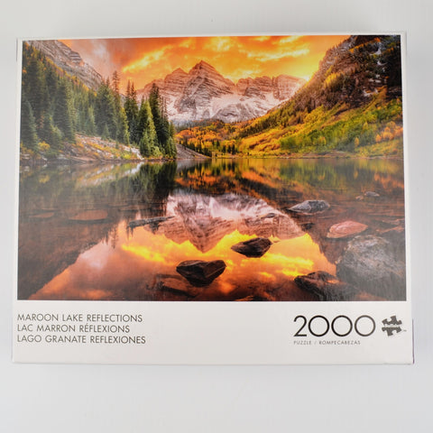 Buffalo Maroon Lake Reflections Puzzle 2000 by Joshua Snow  39" X 27" New Sealed