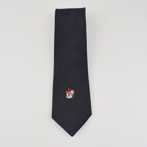 Vintage Georgia Bulldogs Mens Necktie Silk - Black Original Bulldogs Tie Rare