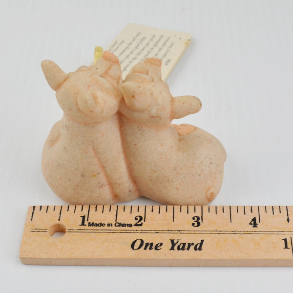 Second Nature Design Quarry Critters Pepper & Posh Pig Figurine - with Tag 2000