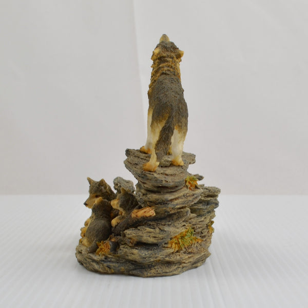 Wolf Pack Family Figurine Candle Holder Woodland Scene Wolf Pups by Westland