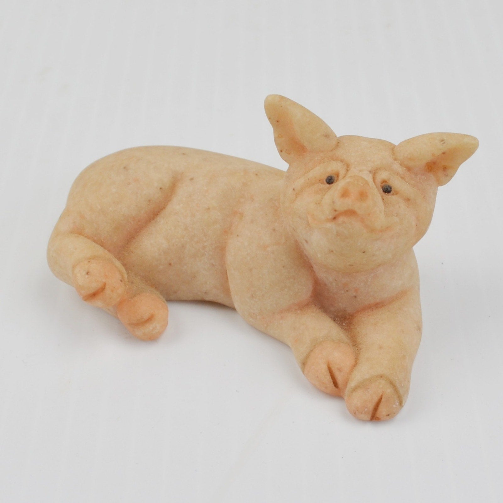 Second Nature Design Quarry Critters Patch Pig - Laying Down Pig Figurine 2000