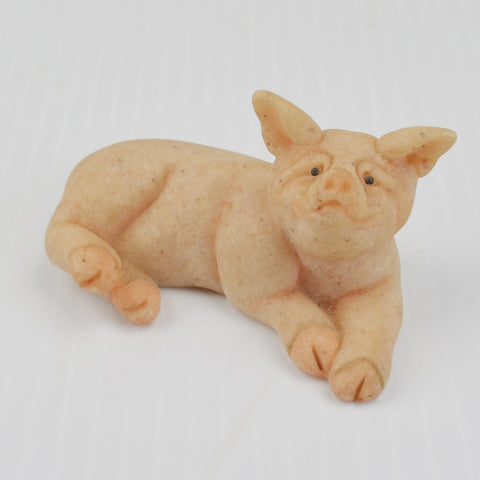Second Nature Design Quarry Critters Patch Pig - Laying Down Pig Figurine 2000