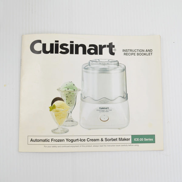 Cuisinart ICE-20 Automatic Yogurt Sorbet Maker Machine 1.5 Qt.
