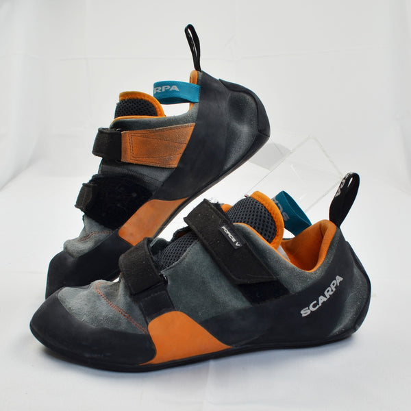 Scarpa Force V Climbing Shoes Mens Size EU 46 US 12 Mangrove Papaya Gray Black