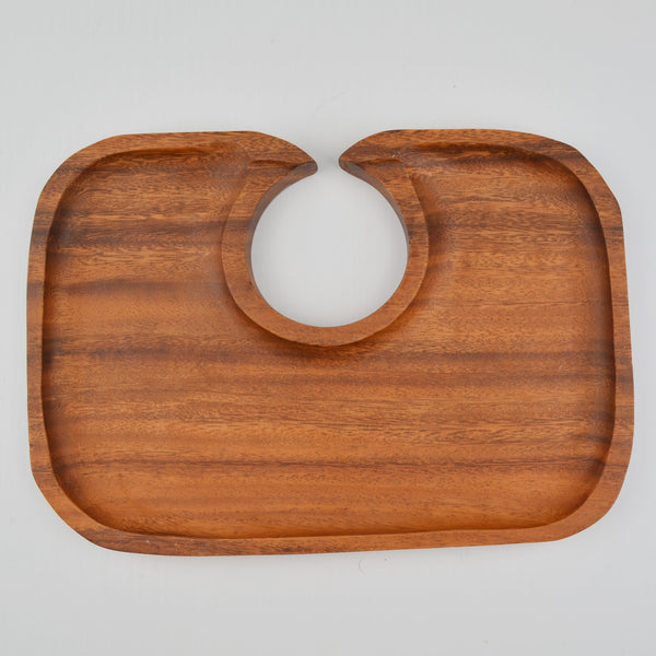 Acacia Wood Canape Tray 10" Appetizer Cocktail Party Wine Holder - Set of 4