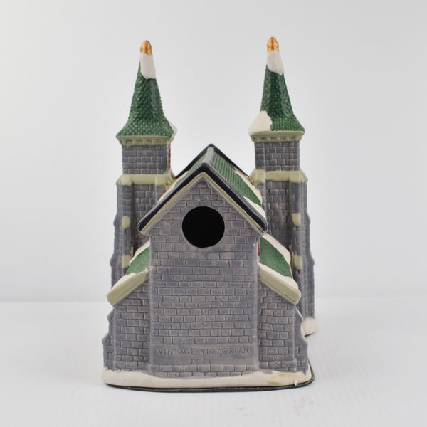 Holiday Time Village Christmas Victorian Cathedral with Light Cord - 2021