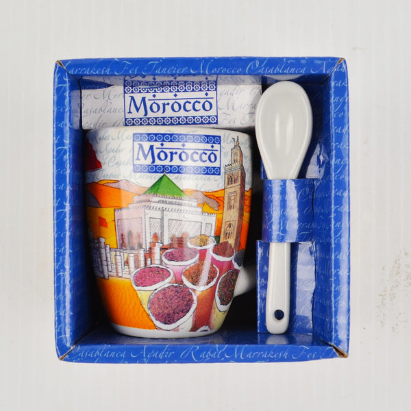 Espresso Morocco Cup Mug Spoon Original Box Espresso Coffee Mini Mug - NEW