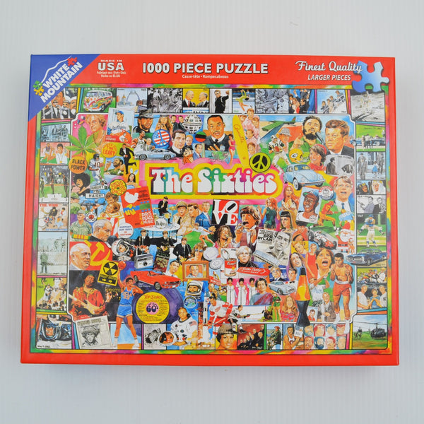 White Mountain Collage Puzzle - The Sixties 1000 Piece Jigsaw Puzzle - 24 X 30