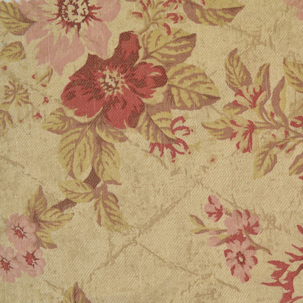 Covington Eleanors Garden Rose Beige Green Drapery Fabric Valerie-32 Remnant 26"