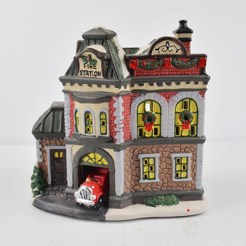 Holiday Time Village Christmas Fire Station House - New LED Light Cord