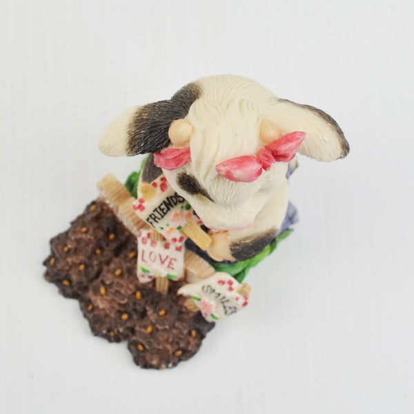 Mary’s Moo Moos “Sowing The Seeds Of Friendship” 1996 Enesco Cow Garden Figurine