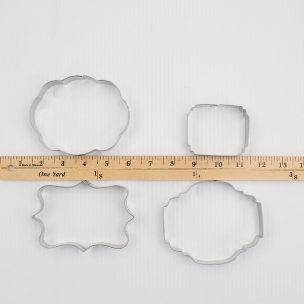 Wilson Frame, Plaque Cookie Cutters Metal Lot of 4 Various Sizes