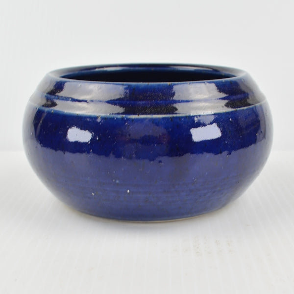 Handmade Studio Art Pottery Bowl, Hand Thrown, Artist Signed 5.5" Blue Dish