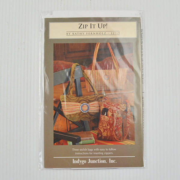 Lot of 2 Indygo Junction Sewing Patterns - Bags, Totes, Purses - CUT