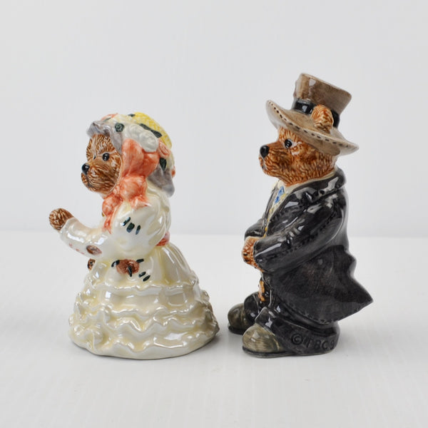 Boyds Bears Bride & Groom Bearware Pottery Salt & Pepper Shakers Anniversary