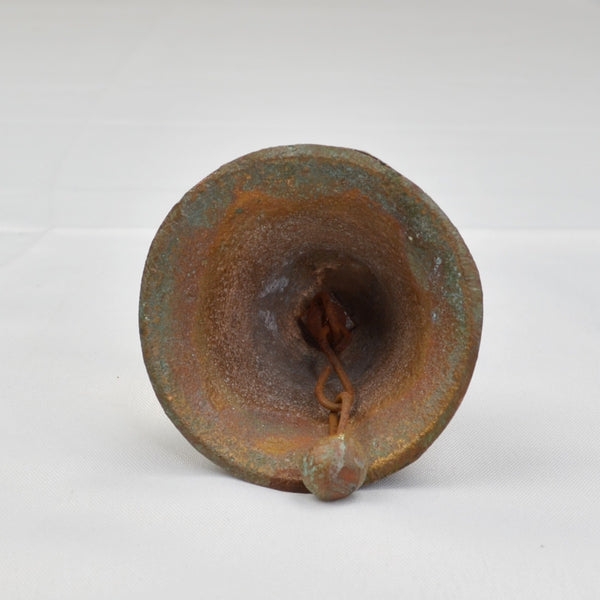 Vintage/Antique Small Hand Held Bronze Mission Church Bell Ringer with Clapper