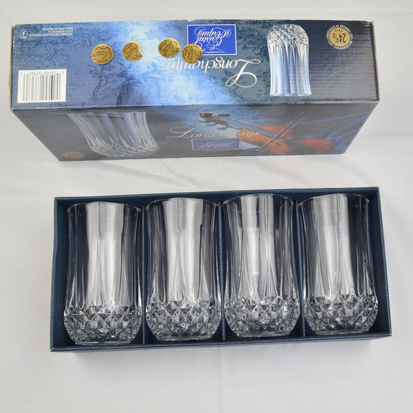 Cristal D’Arques Longchamp 5.25" Highball Glasses Set of 4 Crystal Tumblers