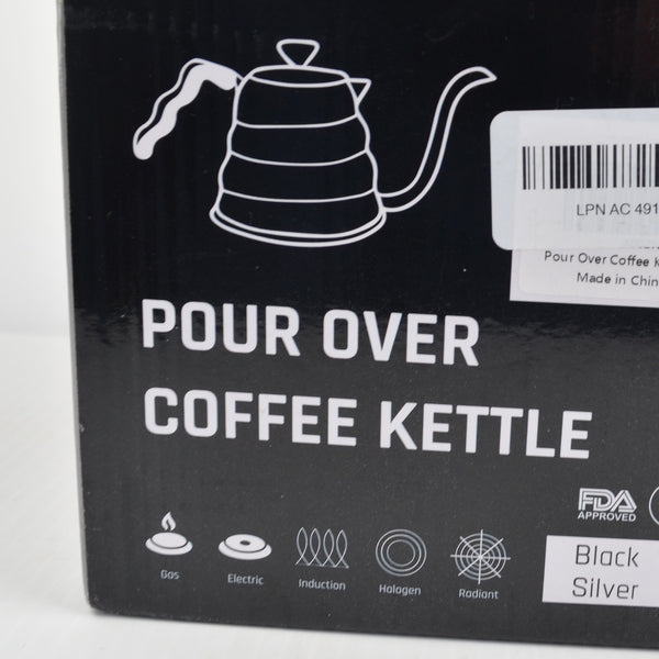 Pour Over Coffee Kettle 40oz Gooseneck Spout Thermometer Matte Black Pot