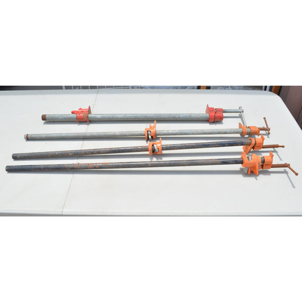 Lot of 4 Pipe Clamps Various Lengths - VIntage 3/4"