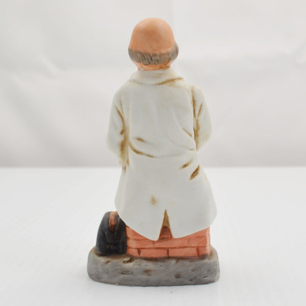 Vintage Ayerst Doctor Sitting Figurine - Medical Bag, Pharmacist Old Doctor Book