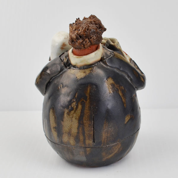 Sara Meadows Balloon People Studio Art Pottery Clay Stockbroker Figurine Signed