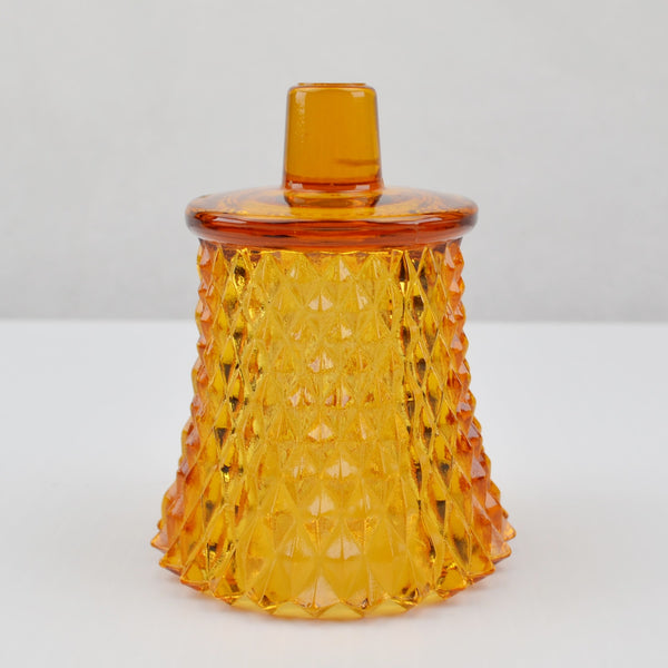 Amber Candle Holder Diamond Hobnail Glass Votive Tealight Peg Sconce Honeycomb