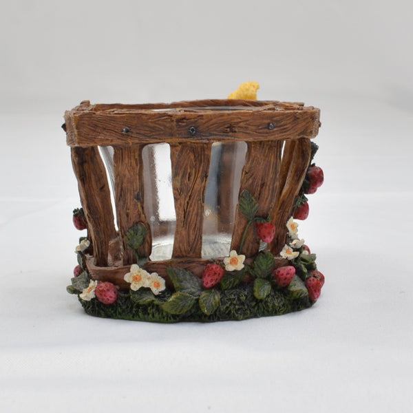 Boyds Bears Miss Bearypickins Candle Votive Holder - Strawberries Basket