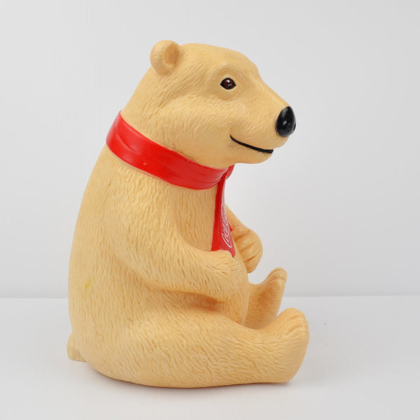 Vintage Coke Coca Cola Bank Polar Bear by Snack Factory with Stopper 8.5" - 1995