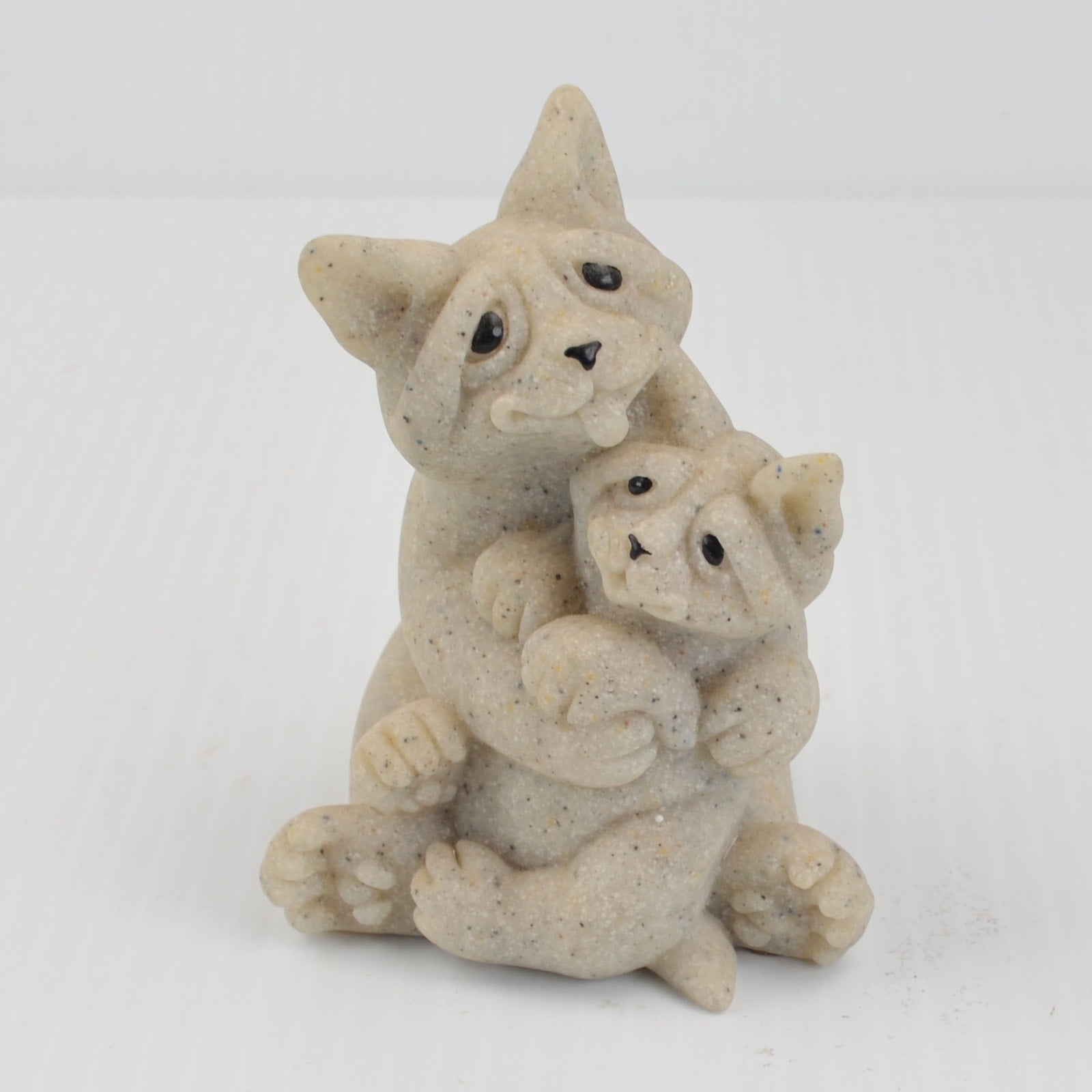 Second Nature Design Quarry Critters Cats Celine Cleo Hugging Cat Figurine 2001