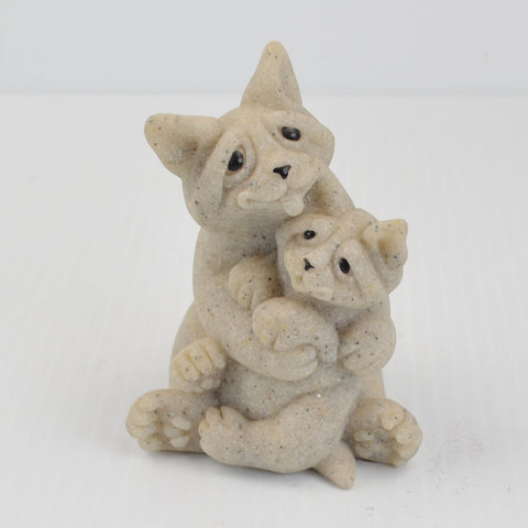 Second Nature Design Quarry Critters Cats Celine Cleo Hugging Cat Figurine 2001